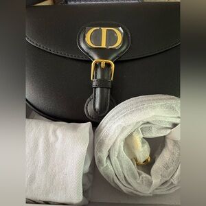 Chic Inspired Black Saddle Bag with Gold Hardware